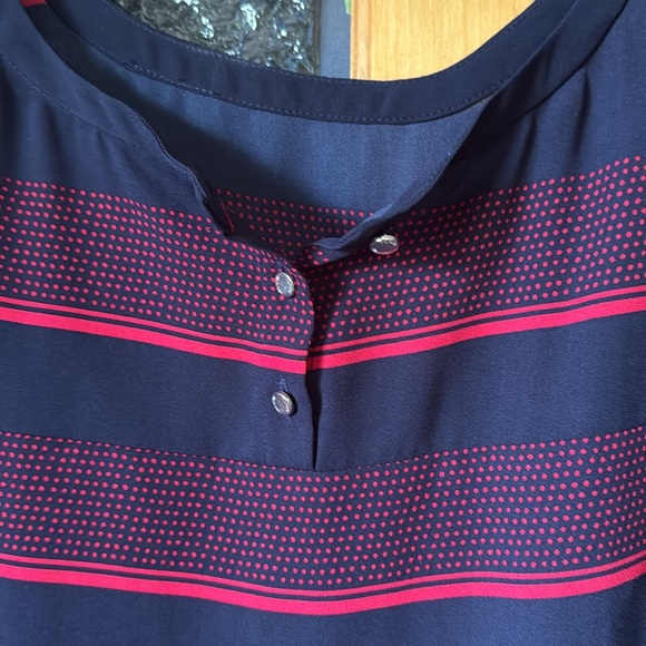 Tommy Hilfiger Navy and Red Striped Blouse - Picture 4 of 6